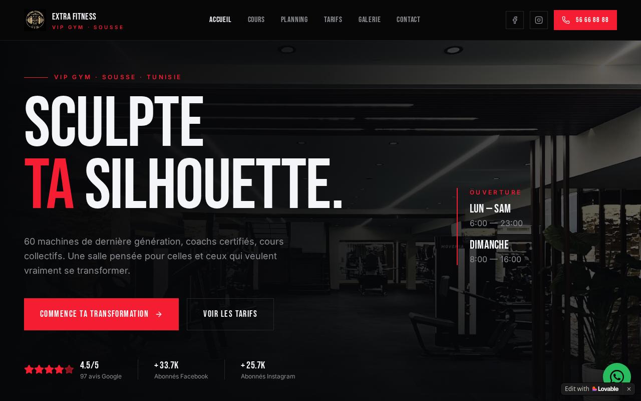 Extra Fit VIP — Gym Website