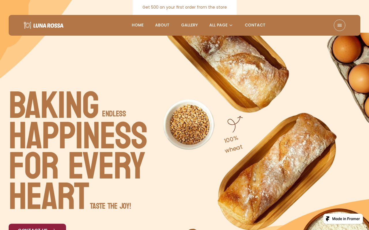 Luna Rossa — Pastry shop website